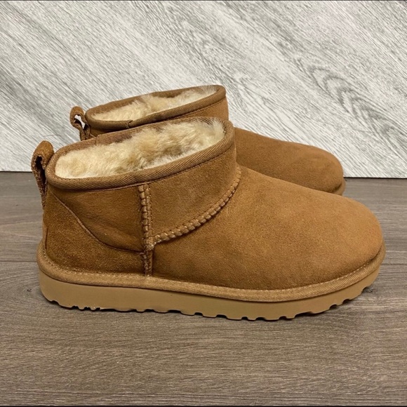 New Ugg Classic Mini Ultra Chestnut Boots 7 - Picture 2 of 4